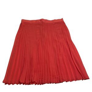 American Apparel Shear Pleated Chiffon Skirt Coral Size Medium